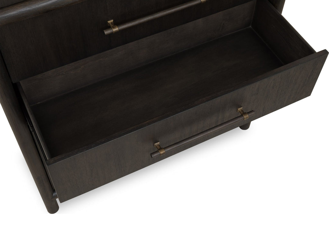 Dorsey Five Drawer Chest in Basalt Grey — drawer interior