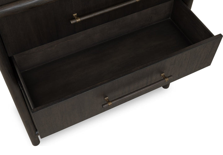 Dorsey Five Drawer Chest in Basalt Grey — drawer interior