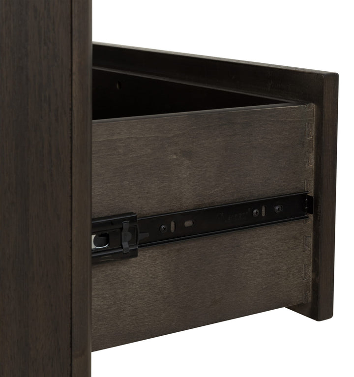 Dorsey Five Drawer Chest in Basalt Grey — dovetail drawer and ball-bearing slide detail