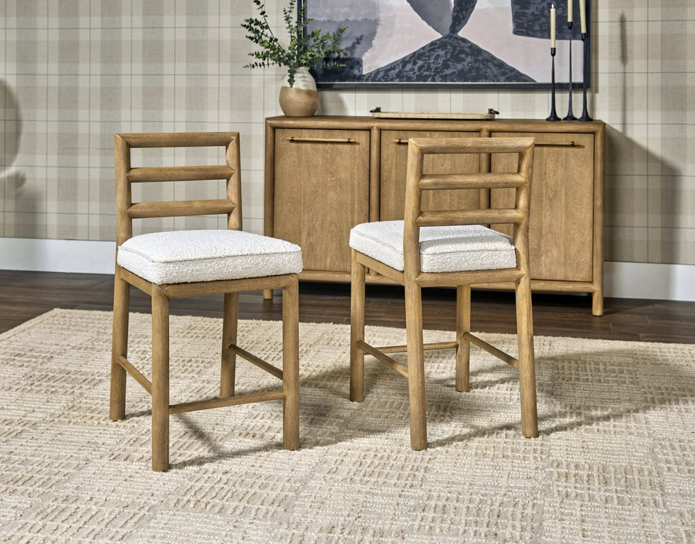 Dorsey Ladder Back Counter Stool in Granola and Ricotta — lifestyle photo