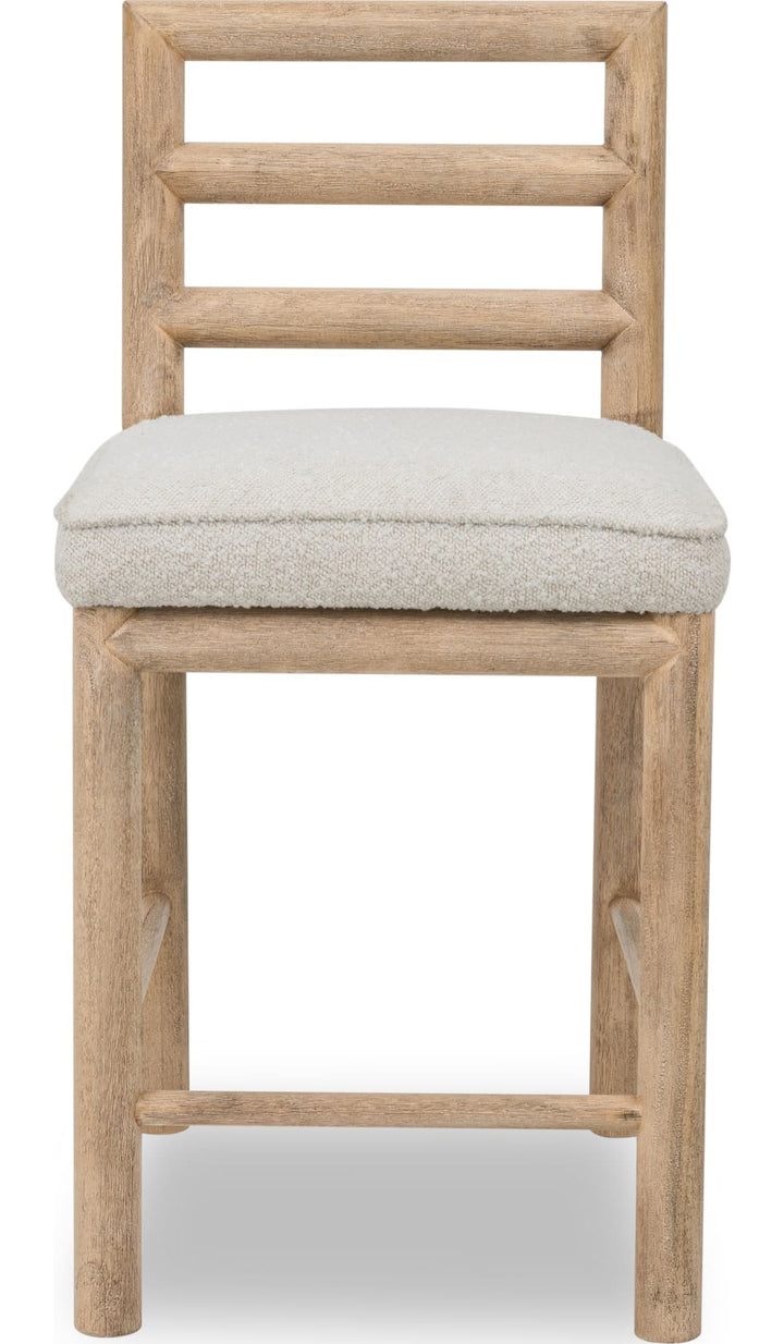 Dorsey Ladder Back Counter Stool in Granola and Ricotta — product view on a white background