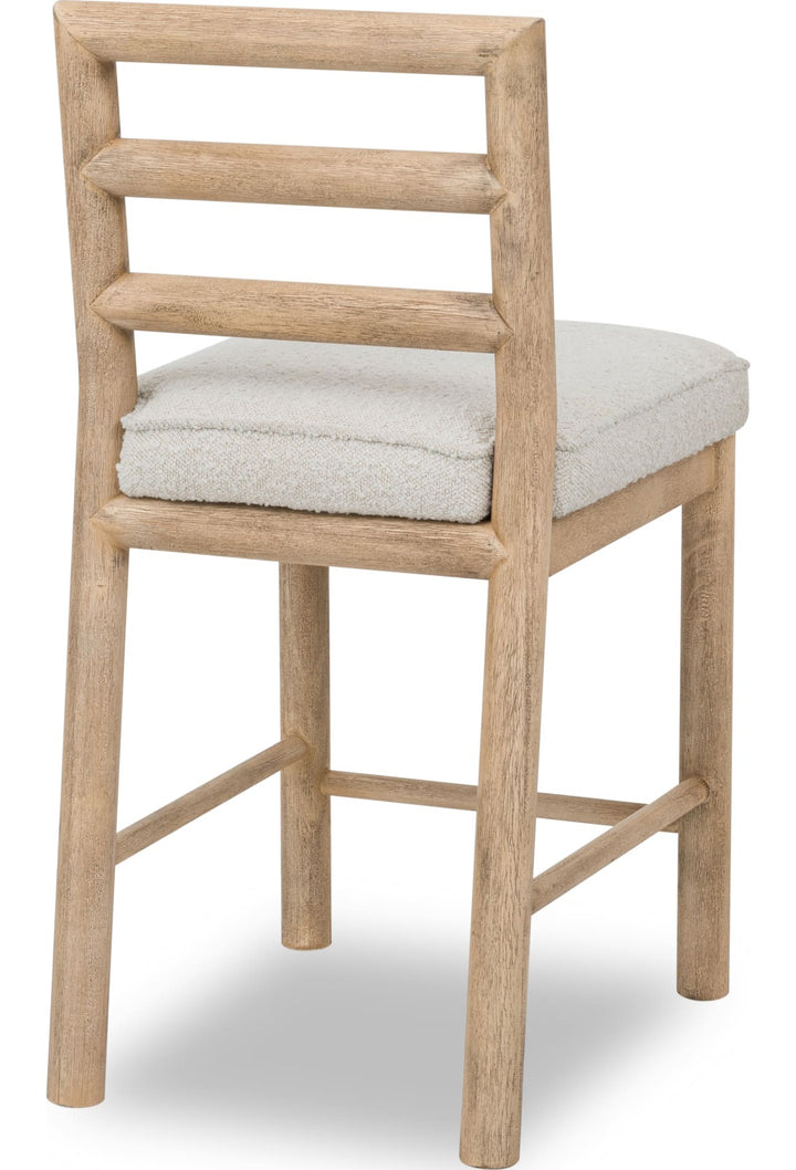 Dorsey Ladder Back Counter Stool in Granola and Ricotta — product view on a white background