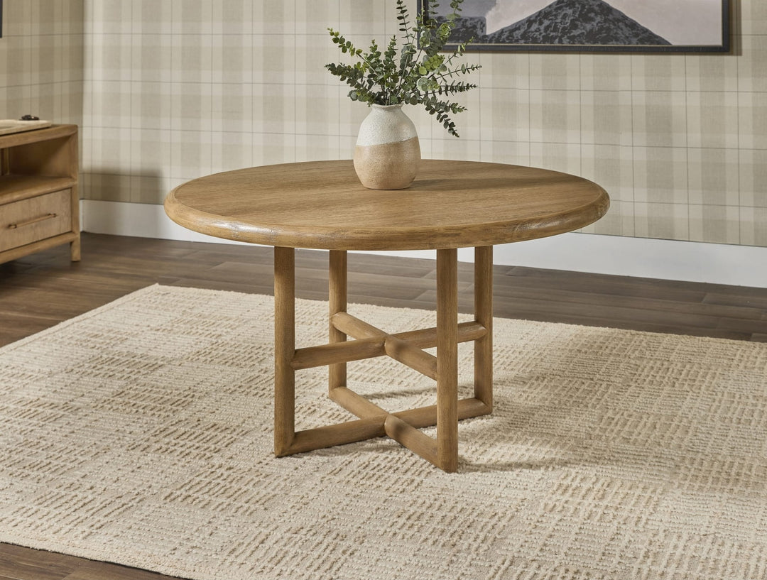 Dorsey Round Dining Table in Granola — lifestyle photo