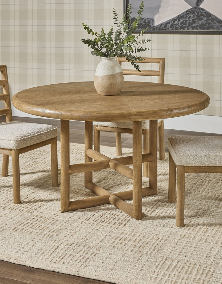 Dorsey Round Dining Table in Granola — lifestyle photo