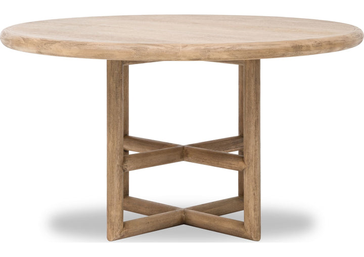 Dorsey Round Dining Table in Granola — product view on a white background
