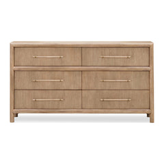 Dorsey Six Drawer Dresser by Modus in Granola — white background, front view