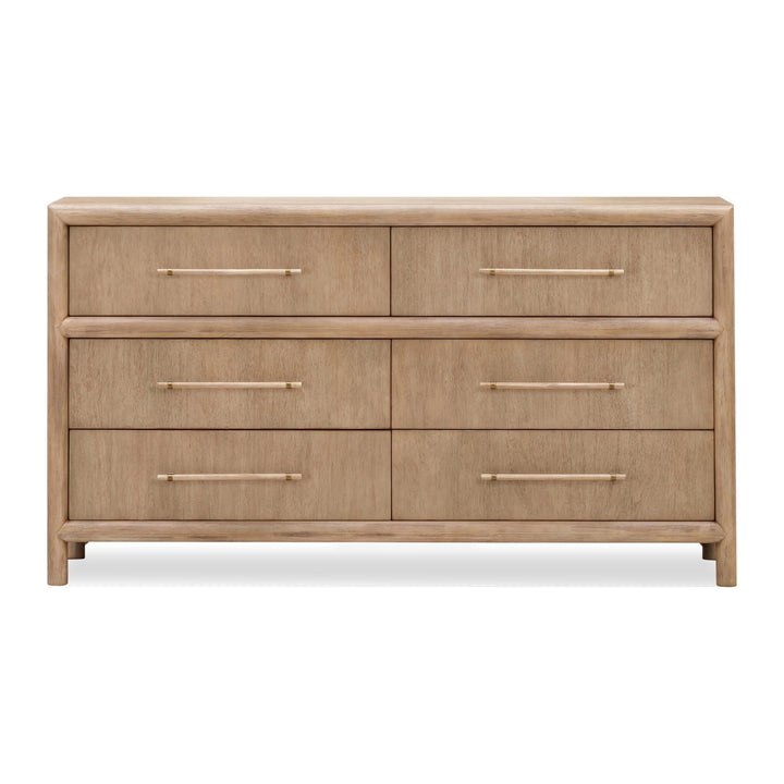 Dorsey Six Drawer Dresser by Modus in Granola — white background, front view
