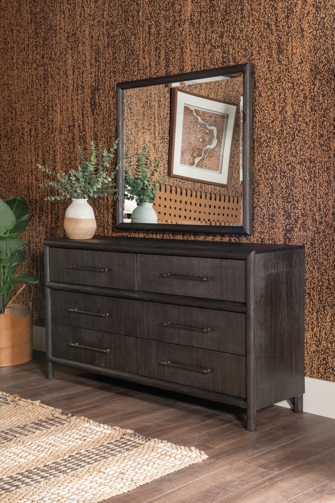 Dorsey Six Drawer Dresser in Basalt Grey with the Dorsey mirror (sold separately)