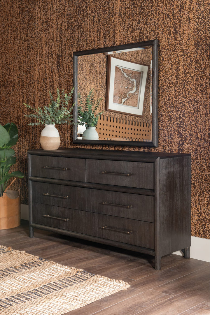 Dorsey Six Drawer Dresser in Basalt Grey with the Dorsey mirror (sold separately)
