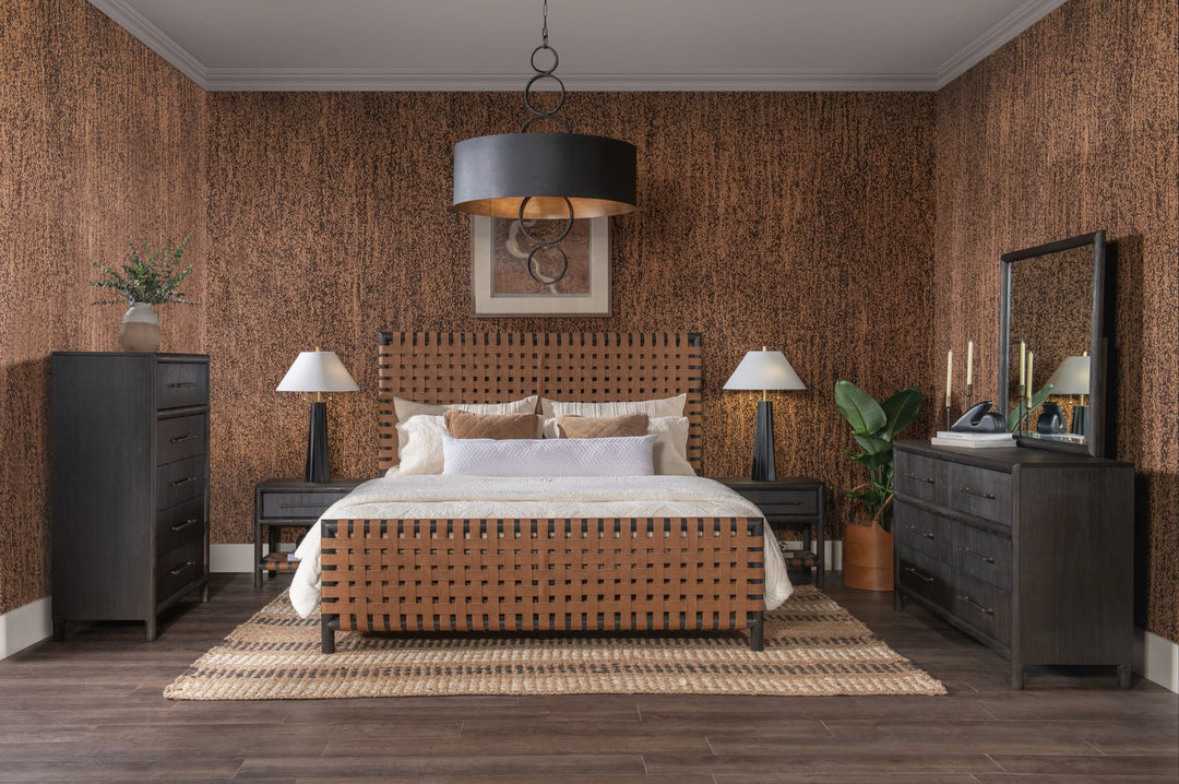 Dorsey Six Drawer Dresser in Basalt Grey in a Dorsey bedroom setting