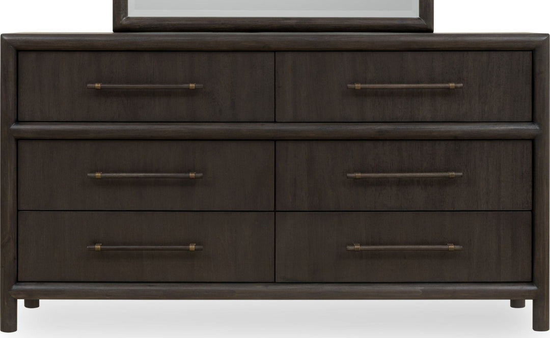 Dorsey Six Drawer Dresser in Basalt Grey — white background, front view