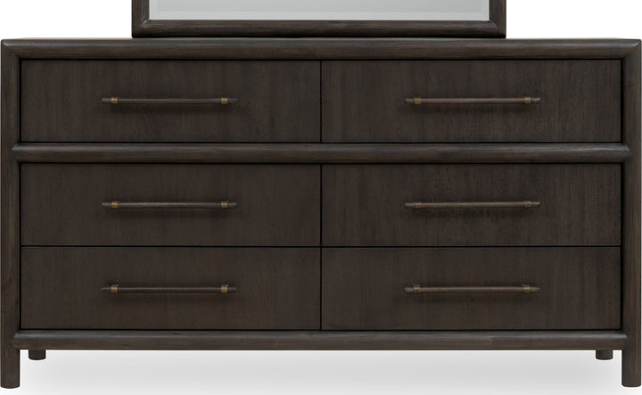 Dorsey Six Drawer Dresser in Basalt Grey — white background, front view