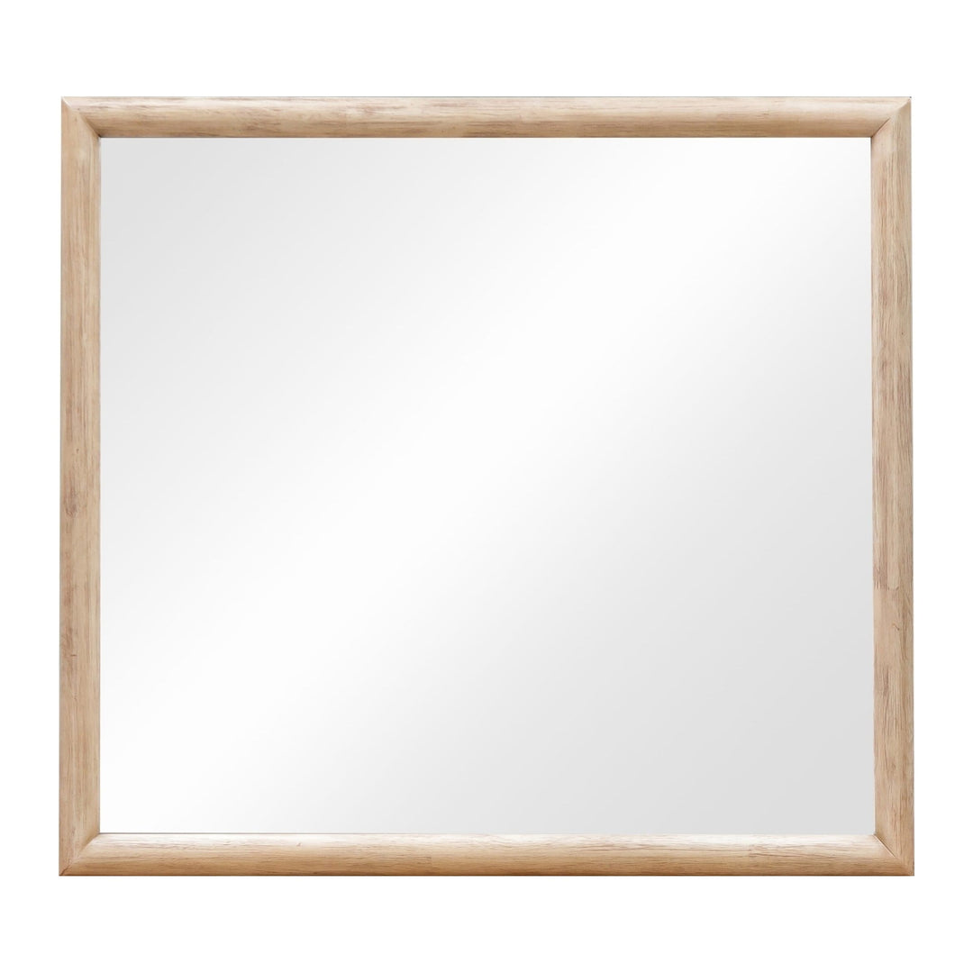 Dorsey Solid Wood and Glass Mirror by Modus in Granola — white background, front view