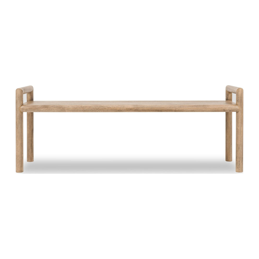 Dorsey Wood Dining Bench by Modus in Granola — product view on a white background