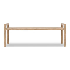 Dorsey Wood Dining Bench by Modus in Granola — product view on a white background