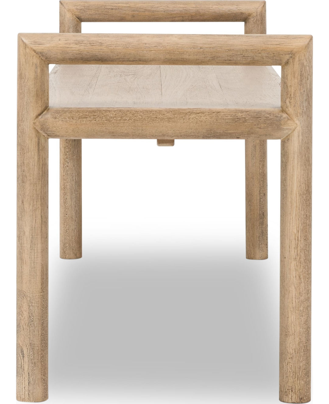 Dorsey Wood Dining Bench in Granola — product view on a white background