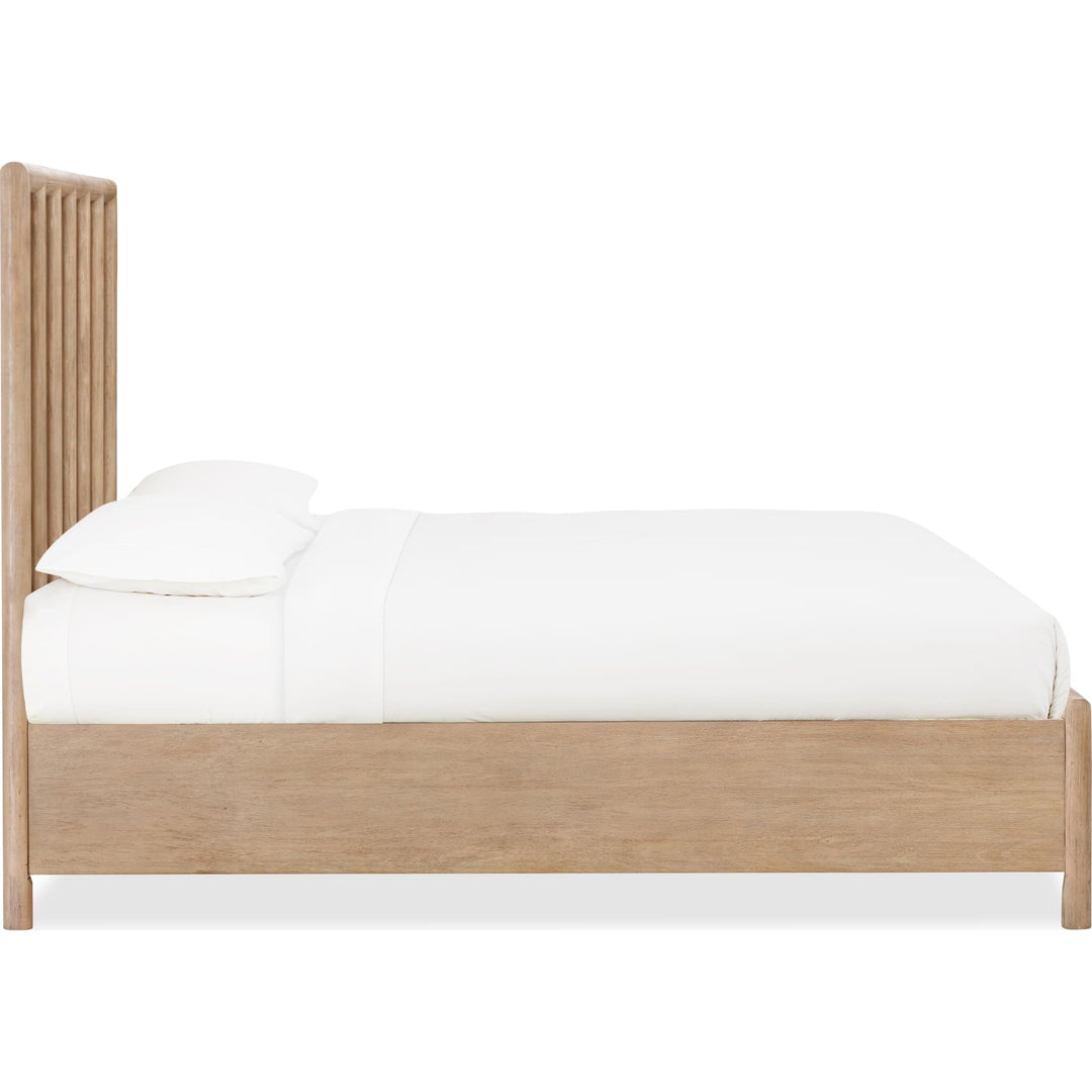 Dorsey Wooden Two Drawer Storage Bed in Granola — white background, side profile