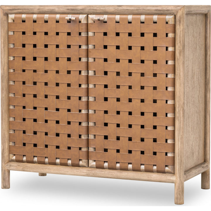 Dorsey Woven Bar Cabinet in Granola — product view on a white background