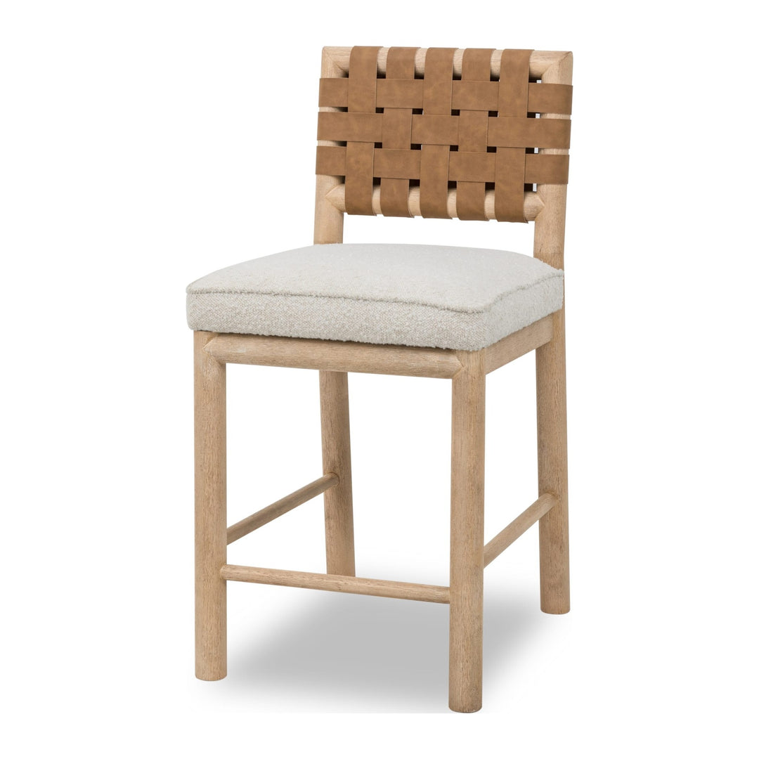 Dorsey Woven Counter Stool by Modus in Ginger and Ricotta — product view on a white background