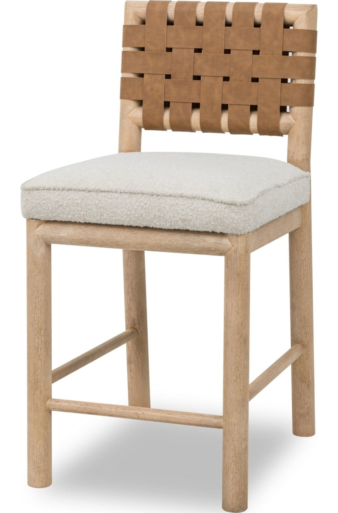 Dorsey Woven Counter Stool in Ginger and Ricotta — product view on a white background