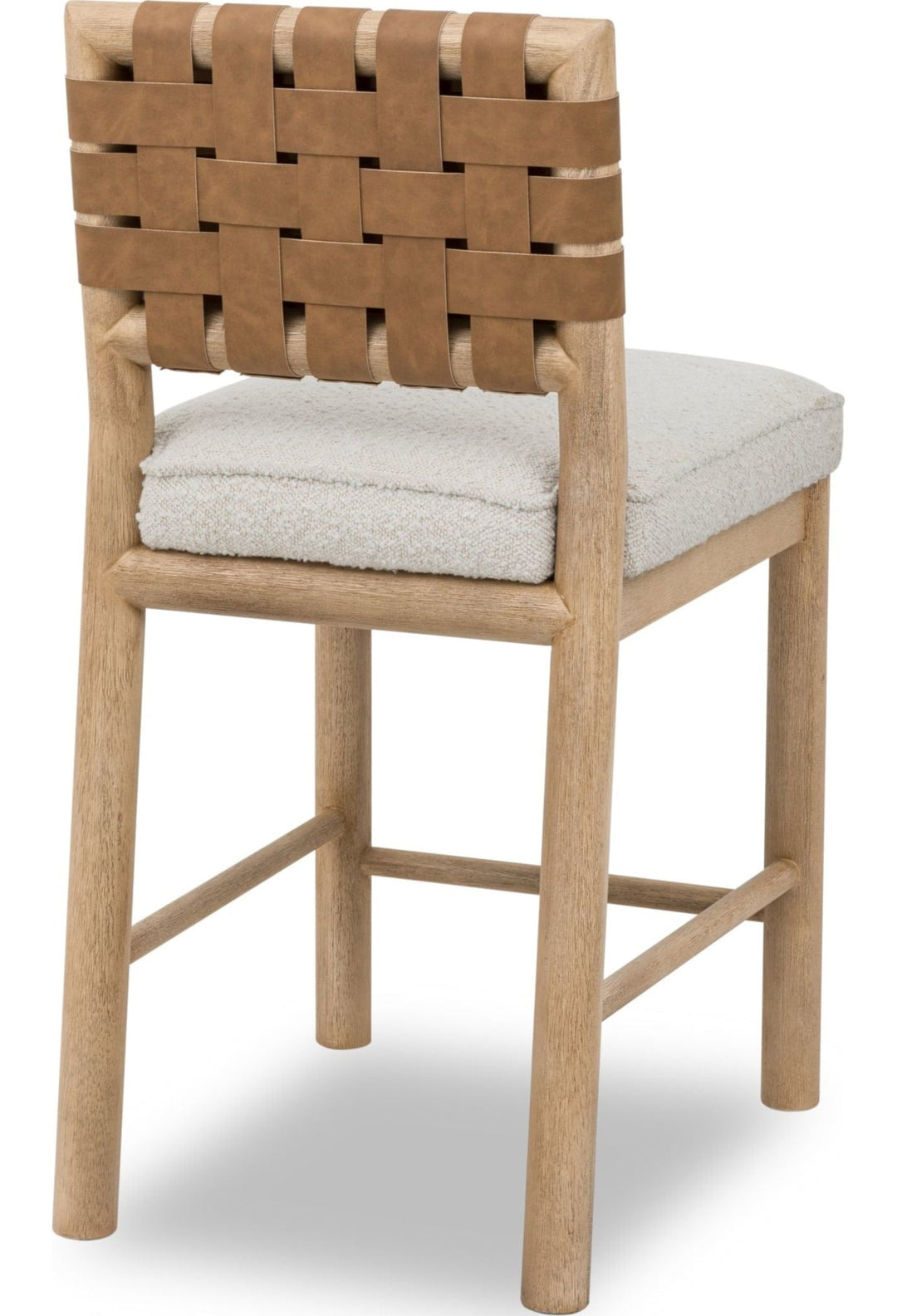 Dorsey Woven Counter Stool in Ginger and Ricotta — product view on a white background