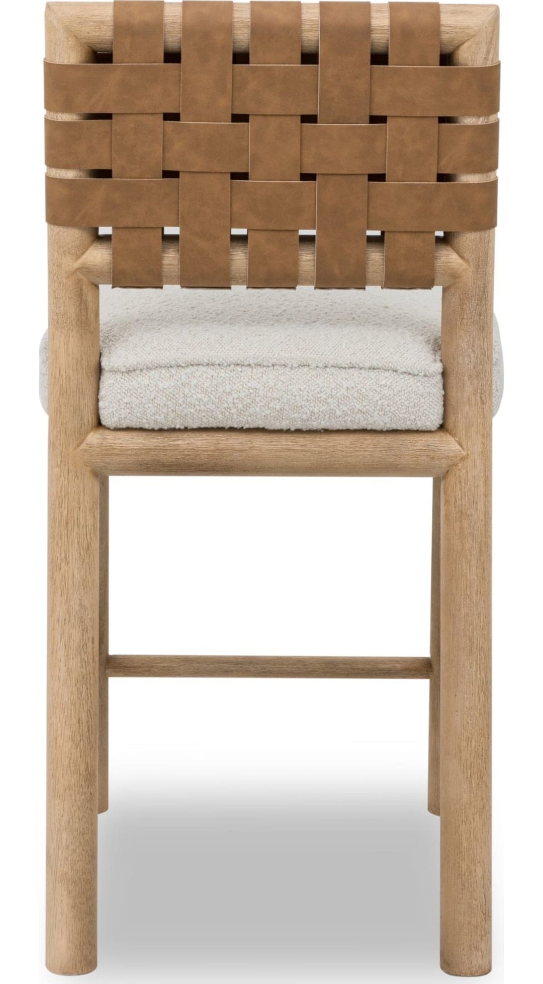 Dorsey Woven Counter Stool in Ginger and Ricotta — product view on a white background