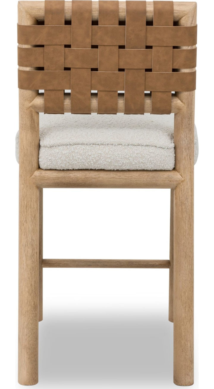 Dorsey Woven Counter Stool in Ginger and Ricotta — product view on a white background