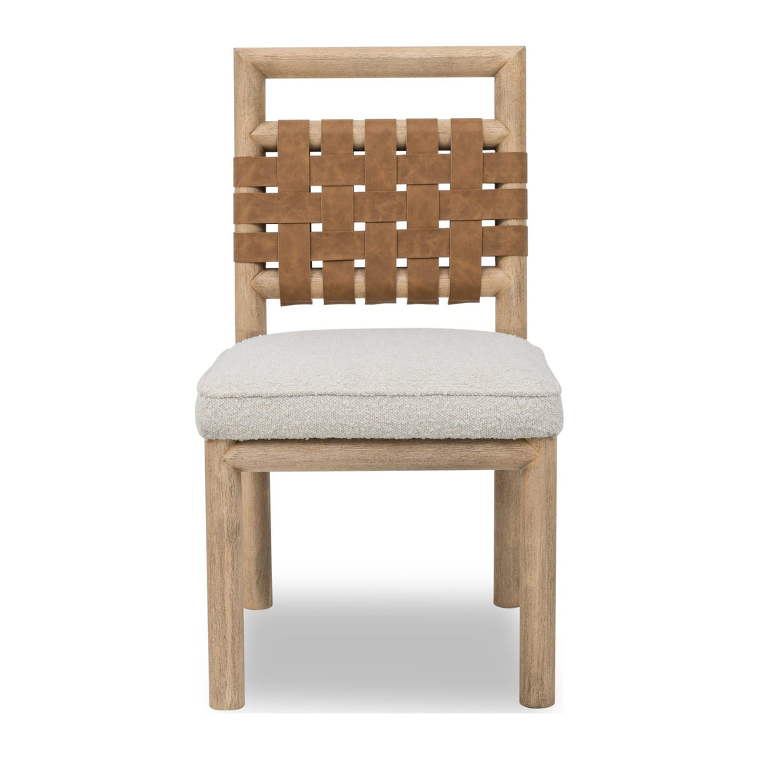 Dorsey Woven Dining Chair by Modus in Ginger and Ricotta — product view on a white background