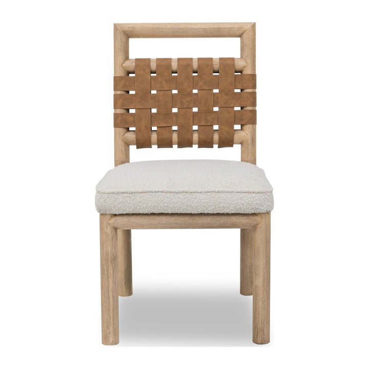 Dorsey Woven Dining Chair by Modus in Ginger and Ricotta — product view on a white background