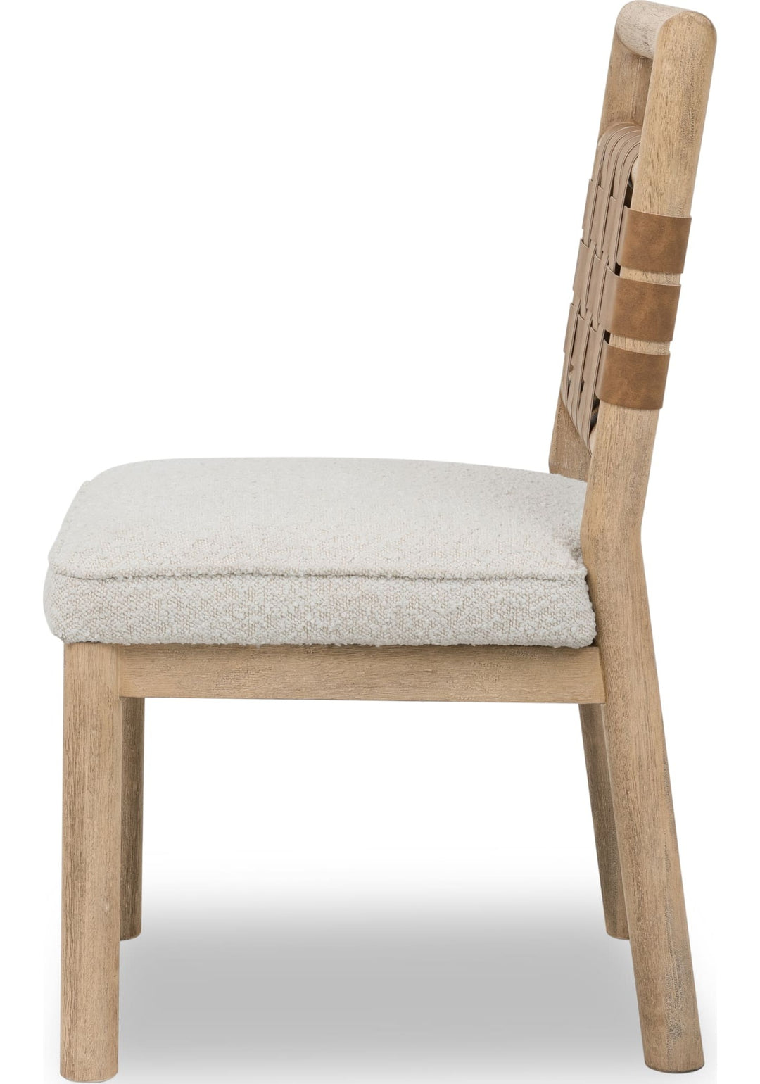 Dorsey Woven Dining Chair in Ginger and Ricotta — product view on a white background
