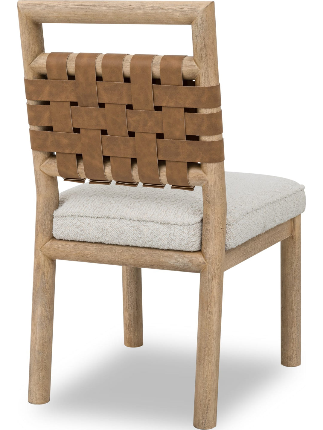 Dorsey Woven Dining Chair in Ginger and Ricotta — product view on a white background
