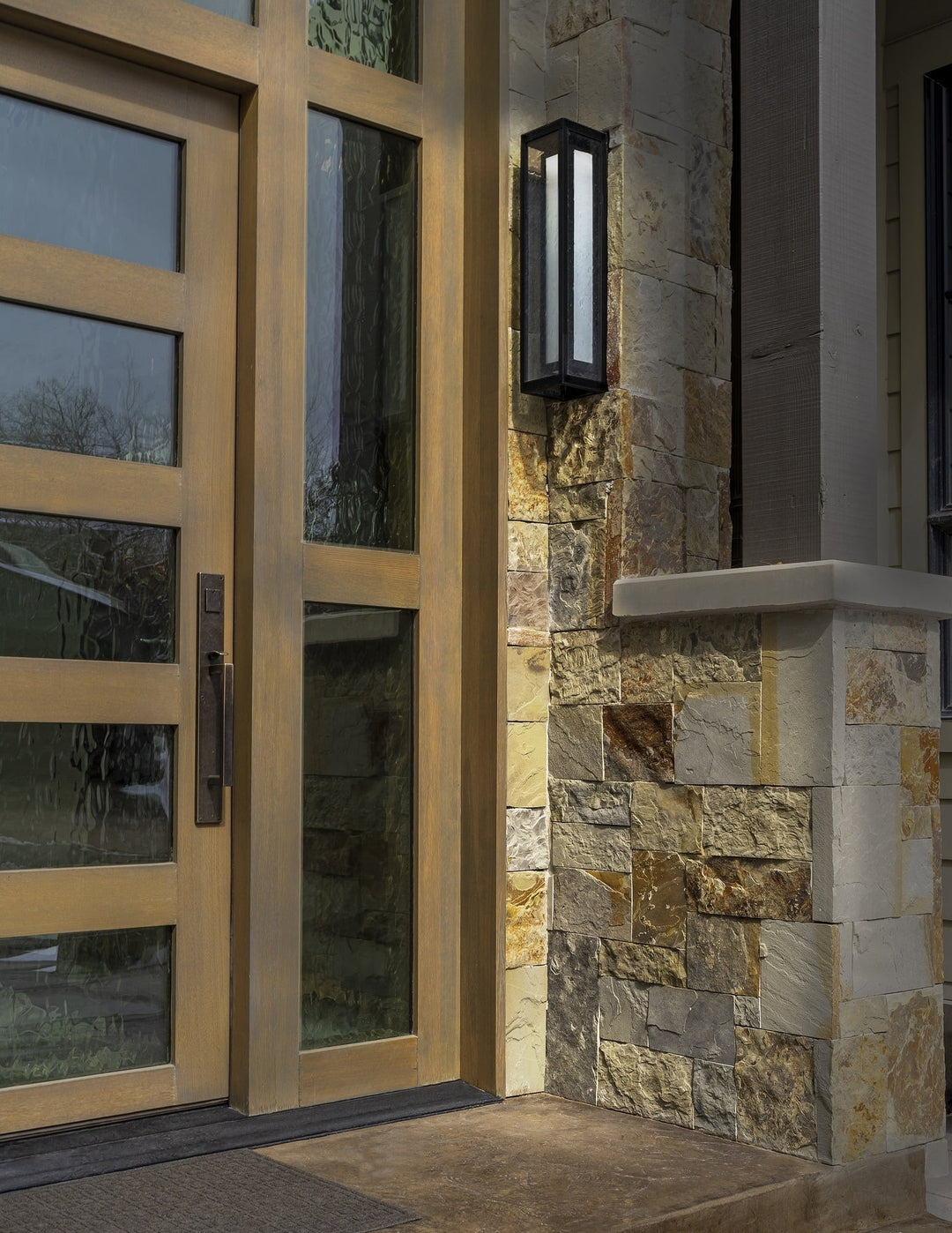 Double Box Outdoor Sconce by Hammerton Studio in a styled interior