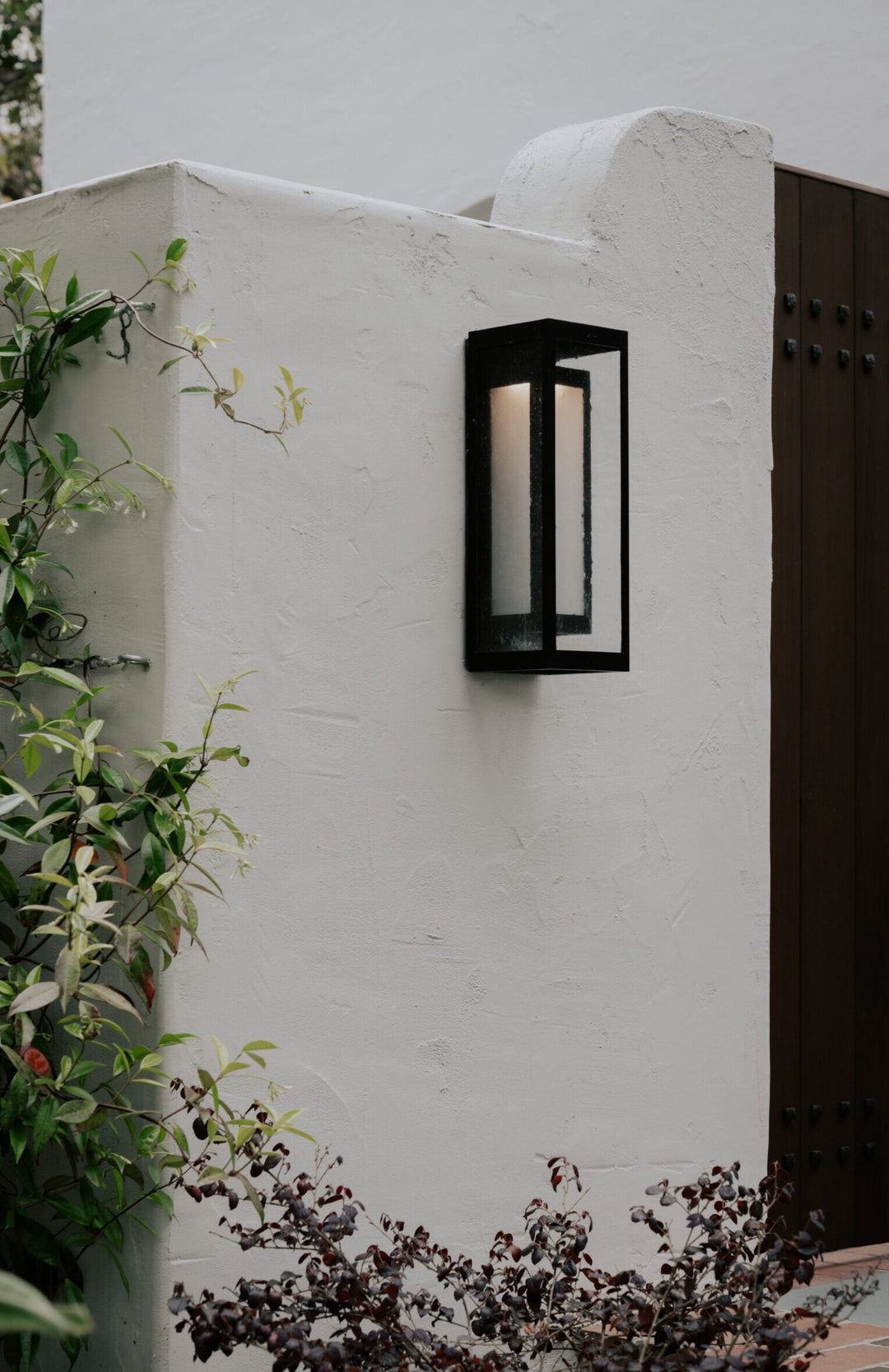 Double Box Outdoor Sconce by Hammerton Studio in a styled interior