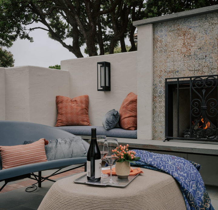 Double Box Outdoor Sconce by Hammerton Studio in a styled interior