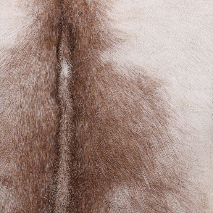 Bautelle Brown Goat Hide Teak Lounge Chair, detail 1 view