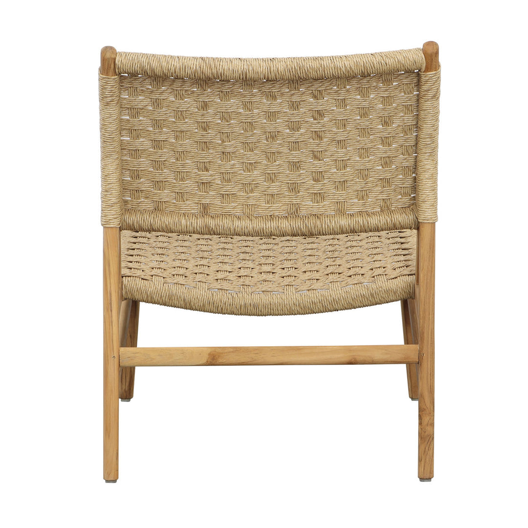 Mabren Teak and Woven Outdoor Lounge Chair, back view