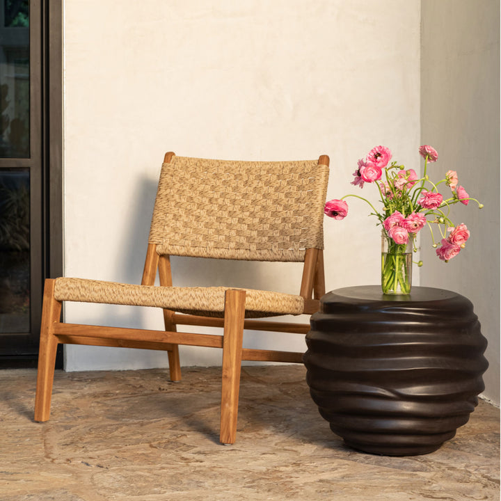 Mabren Teak and Woven Outdoor Lounge Chair, alternate lifestyle view 1