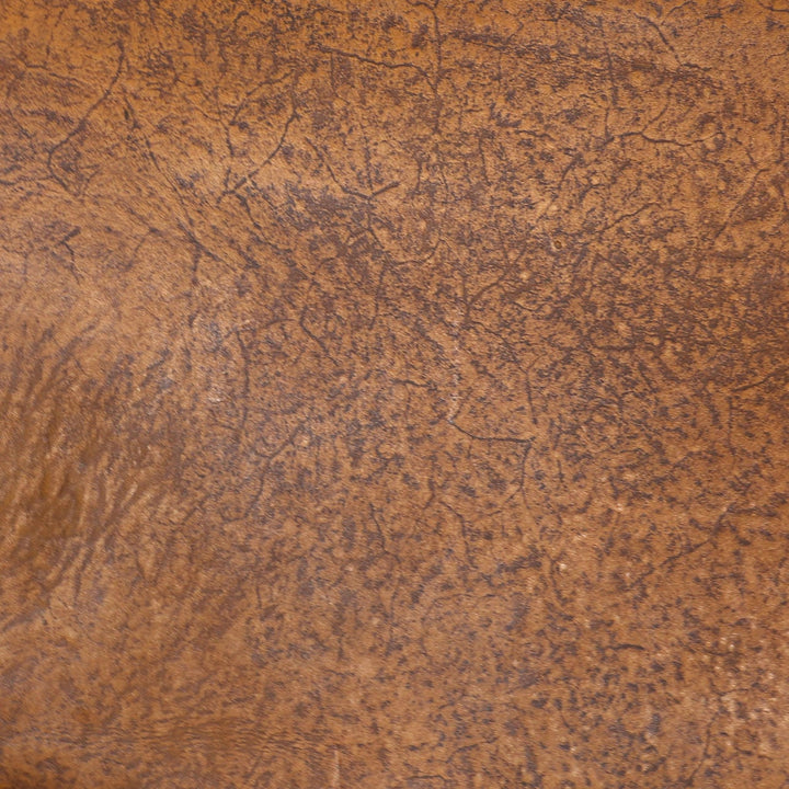 Danelle Brown Leather and Teak Lounge Chair, detail 1 view