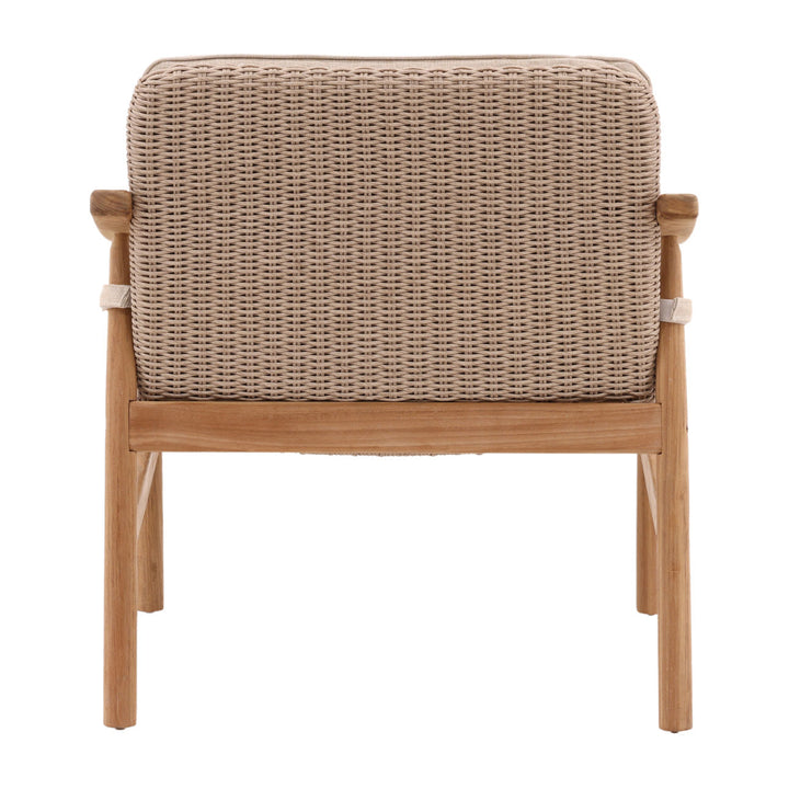 Wemden Sand Woven Outdoor Lounge Chair, back view