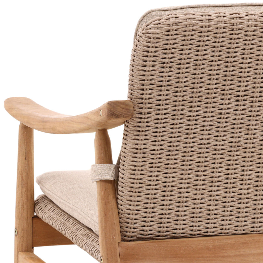 Wemden Sand Woven Outdoor Lounge Chair, detail 3 view