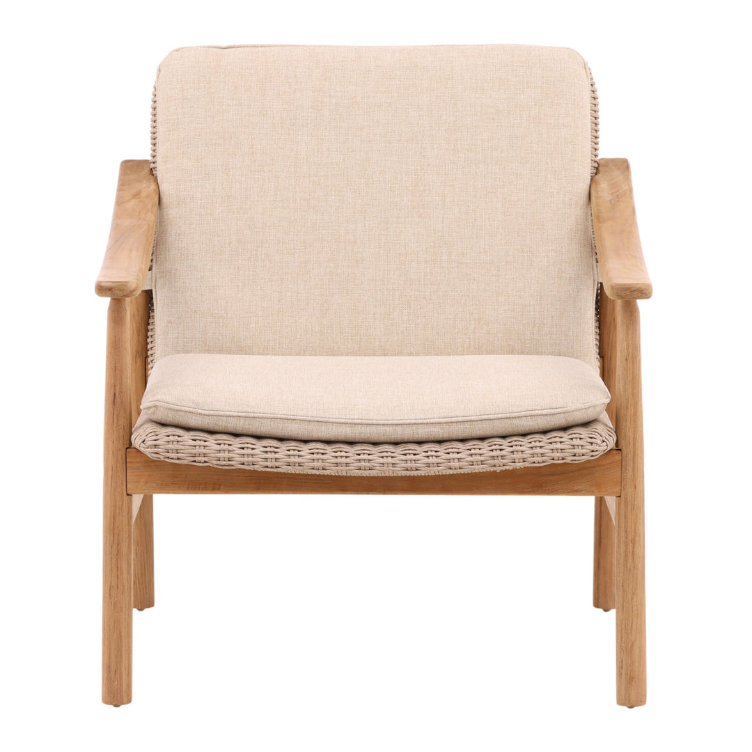 Wemden Sand Woven Outdoor Lounge Chair, front view