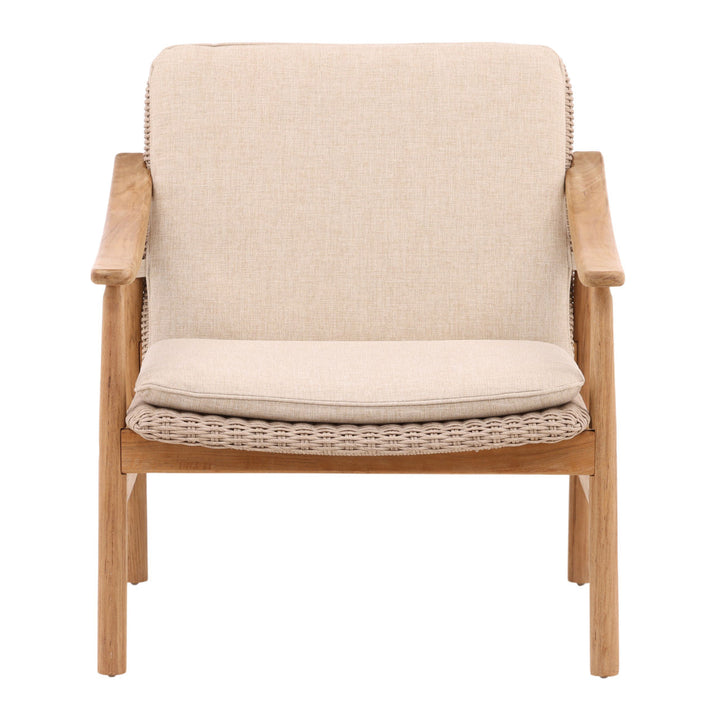 Wemden Sand Woven Outdoor Lounge Chair, front view