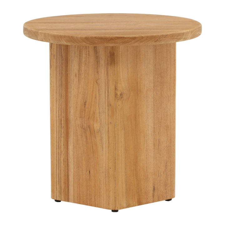 Palma Teak and Wicker Outdoor Side Table, back view