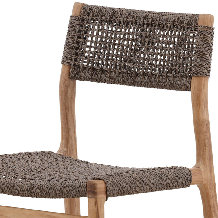 Isidro Wicker and Teak Outdoor Dining Chair, detail 2 view