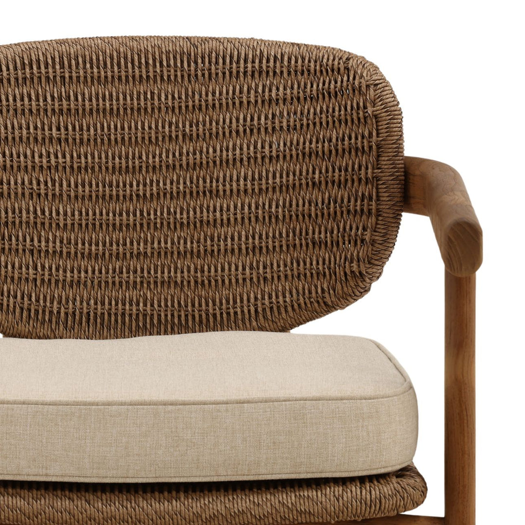 Alvena Sand Woven Outdoor Lounge Chair, detail 1 view