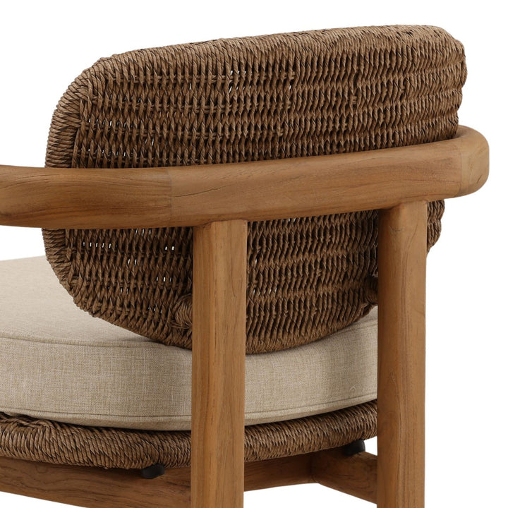 Alvena Sand Woven Outdoor Lounge Chair, detail 3 view