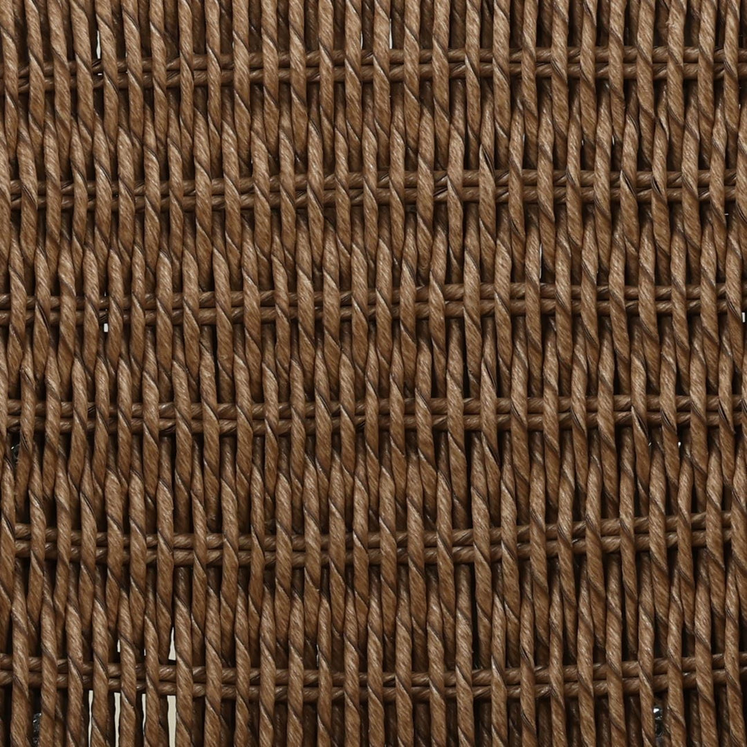 Alvia Wicker and Teak Outdoor Dining Chair, detail 1 view