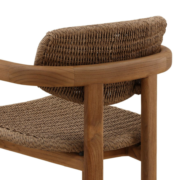 Alvia Wicker and Teak Outdoor Dining Chair, detail 2 view