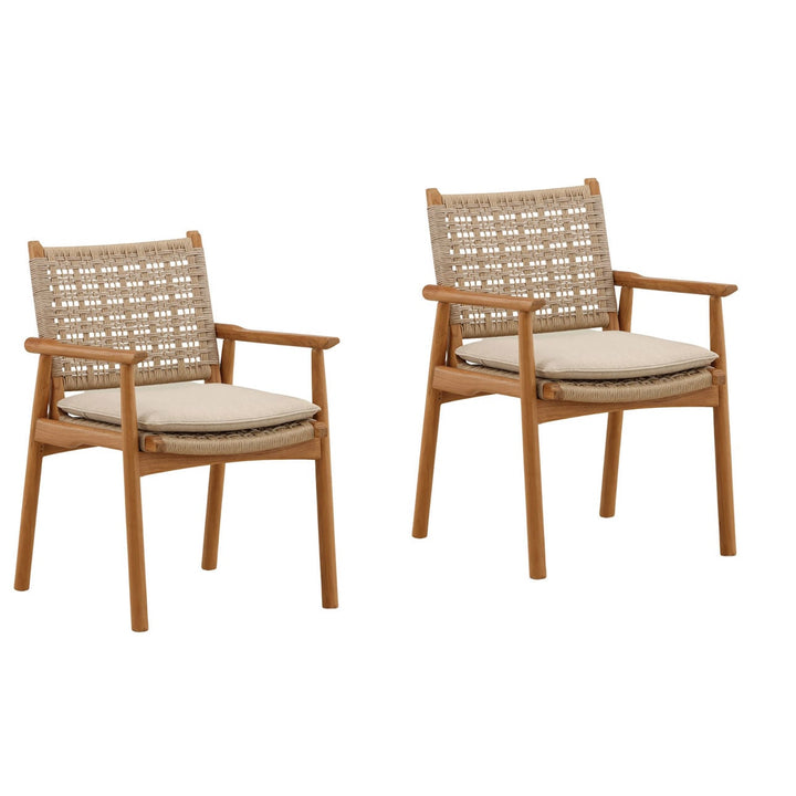 Alina Olefin Outdoor Dining Chairs, Set of 2, three-quarter studio view
