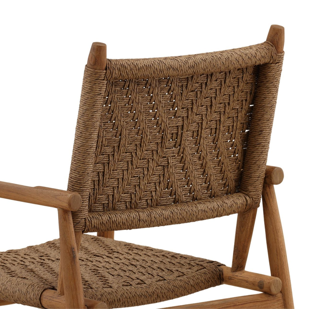 Aria Wicker and Teak Outdoor Dining Chairs, Set of 2, detail 1 view